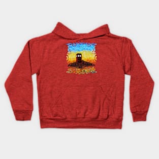 time and space travel Phone box in Twilight zone Kids Hoodie